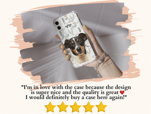 Custom Pet Face Phone Case – Personalized Floral Dog Photo Cover