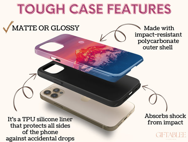 Mountain Sunset Phone Case – Scenic Nature Landscape Design