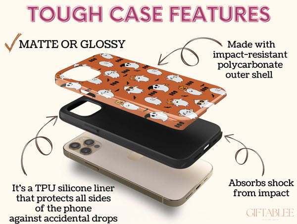 Cute Ghost Phone Case – BOO Halloween Ghost Pattern Cover