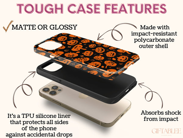 Pumpkin Print Phone Case – Cute Halloween Jack O Lantern Cover