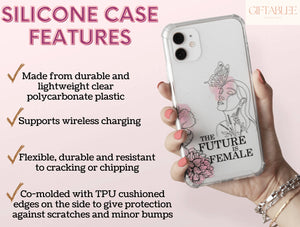 The Future Is Female Phone Case – Feminine Line Art & Botanical Design