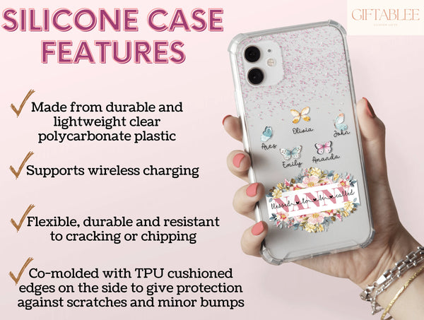 Blessed To Be Called Nanny Phone Case – Personalized Floral & Butterfly Design