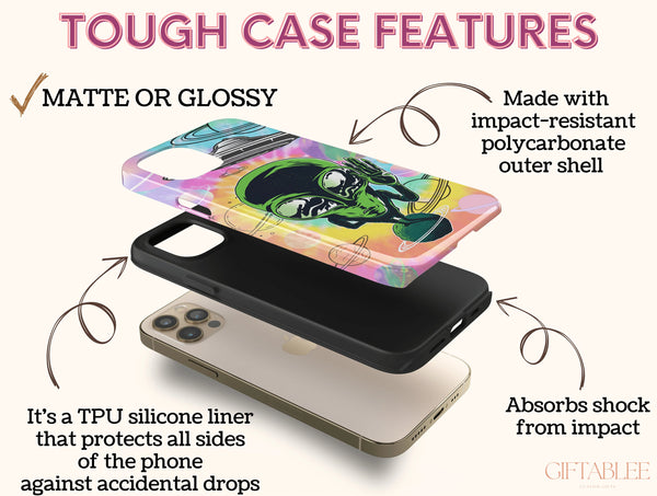 Psychedelic Alien Phone Case – Trippy Cosmic Space Design