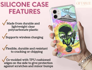 Psychedelic Alien Phone Case – Trippy Cosmic Space Design