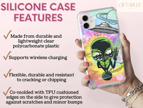 Psychedelic Alien Phone Case – Trippy Cosmic Space Design