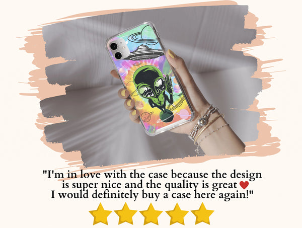 Psychedelic Alien Phone Case – Trippy Cosmic Space Design