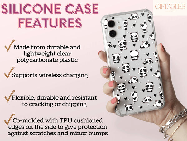 Kawaii Panda Phone Case – Cute Cartoon Panda Pattern & Pastel Animal Design