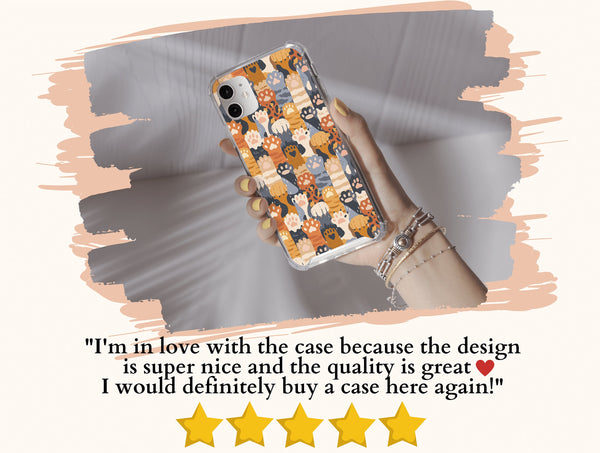 Cat Paw Print Phone Case – Cute Colorful Paw Pattern Cat Lover Gift