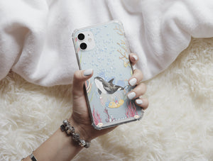 Cute Orca Whale Phone Case – Watercolor Underwater Ocean Design