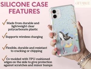 Cute Orca Whale Phone Case – Watercolor Underwater Ocean Design