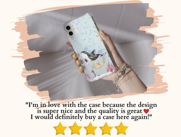 Cute Orca Whale Phone Case – Watercolor Underwater Ocean Design