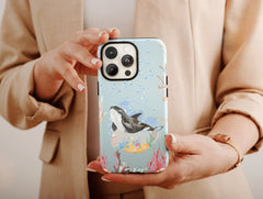 Cute Orca Whale Phone Case – Watercolor Underwater Ocean Design