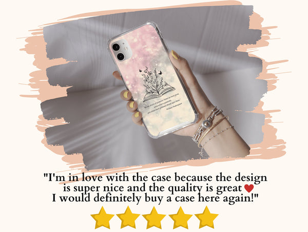 Bookish Phone Case – Open Book, Botanical & Butterfly Literary Design