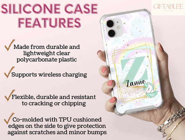 Personalized Unicorn Kids Phone Case – Custom Name & Monogram