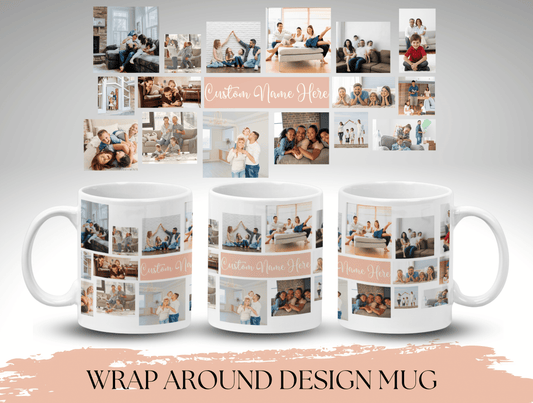 Custom Photo Collage Mug, Picture Collage With Name Mug For Men And Women Birthday Gift, Mug Collage, Collage Coffee Cup For His And Her