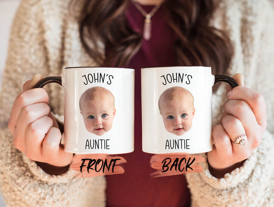 Aunt Gift Mug, Personalized Baby Face Photo Mug For Auntie Birthday Gift, Auntie Mug, Baby Mug, Custom Face Mug, Baby Face Mug For Mother's
