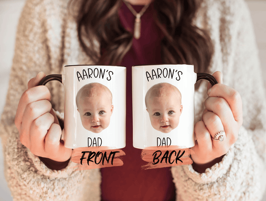 Custom Baby Face Photo Mug, Personalized Baby Photo Mug For Papa Father’s Day Gift, Mug With Baby Face, Baby Face Mug For Dad Birthday Gift