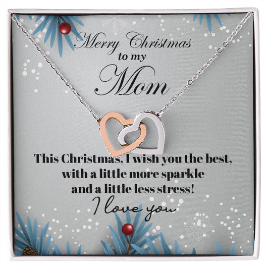 Merry Christmas Mom Necklace For Moms' Christmas Gift